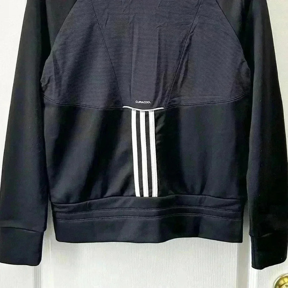 Adidas ClimaCool Zip Up Track Running Jacket Athletic Gym Bomber Black Medium - Picture 10 of 15
